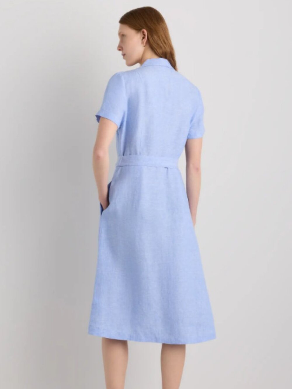 Quince 100% European Linen Button Front Dress French Blue - XL - Picture 2 of 6